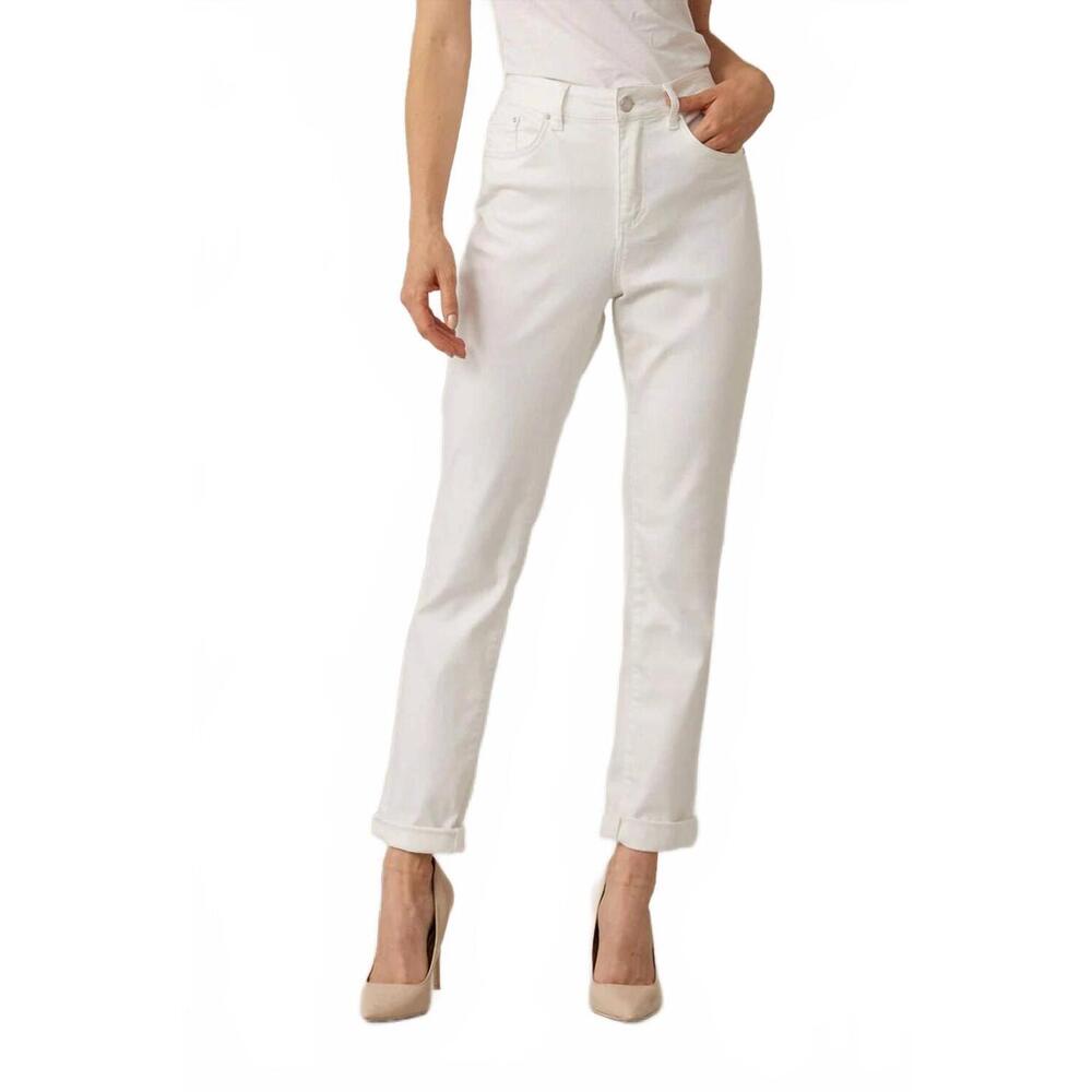 NEW JOSEPH RIBKOFF cuffed cropped jeans in white